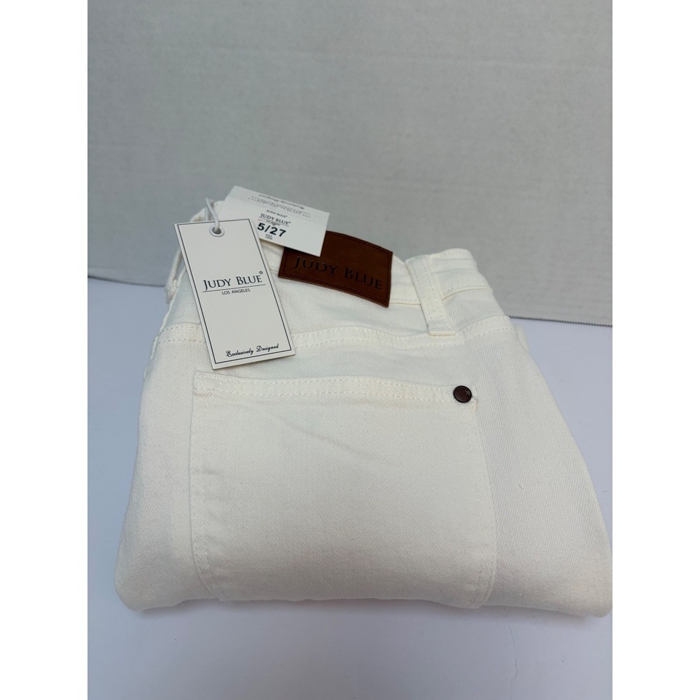 Judy Blue NWT White Hi-Rise Double Cuff Boyfriend Jeans Style #88675 size 5/27